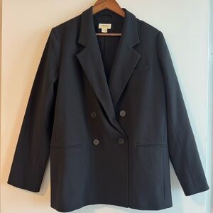 Anthropologie Maeve Classic Black Double-Breasted Blazer 🖤
